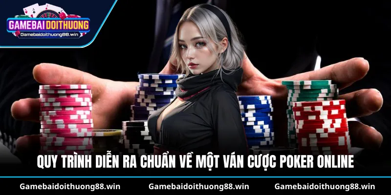 Quy trình diễn ra chuẩn về một ván cược poker online